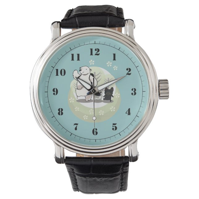 Hiking-polar bear and french bull dogs watch (Front)