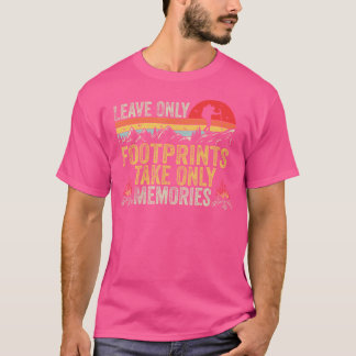 Hiking Poles Camping Mountain Leave Only Footprint T-Shirt