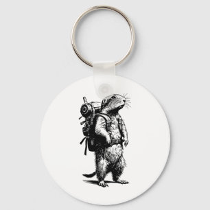 Hiking Prairie Dog Gopher Backpacking Animals Funn Keychain