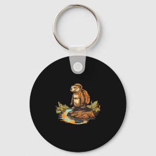 Hiking river otter backpacking outdoor animal keychain