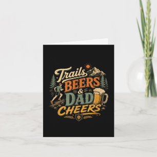 Hiking running trail dad father's day 70s retro card