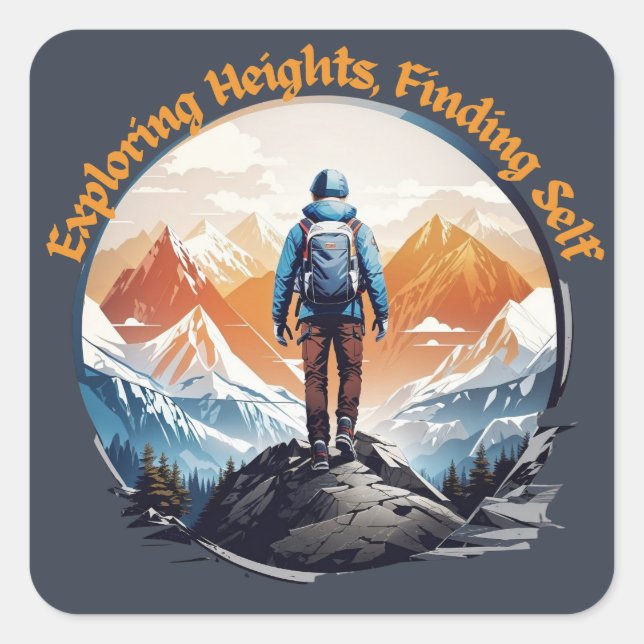 Hiking Shirt | Vacation Shirt | Adventure Square Sticker (Front)