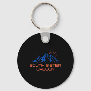 Hiking South Sister Oregon Mountain Climbing Tee F Keychain