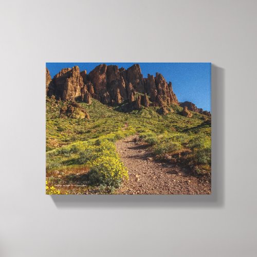 Hiking Superstition Mountains Spring Arizona 10x8 Canvas Print
