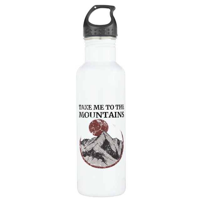 Hiking - Take Me To The Mountains Stainless Steel Water Bottle (Front)