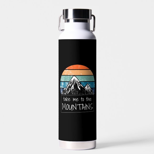 Hiking - Take Me To The Mountains Water Bottle (Front)