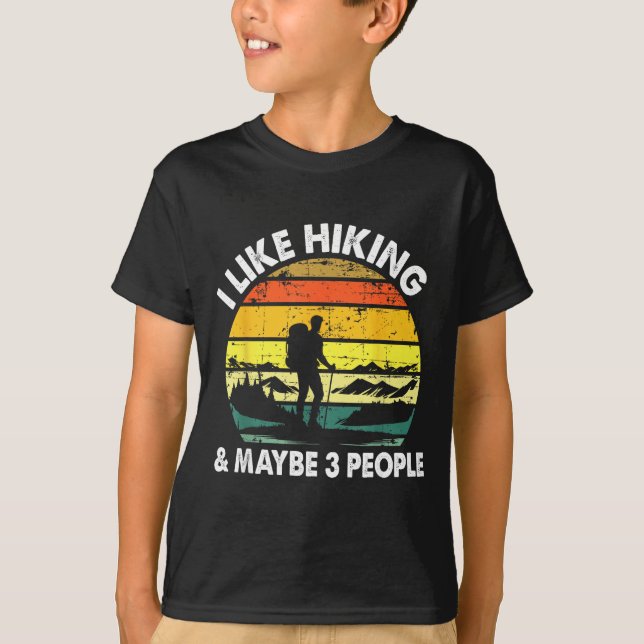 Hiking Tee For Men Women Outdoorsy Hiker Hiking  (Front)