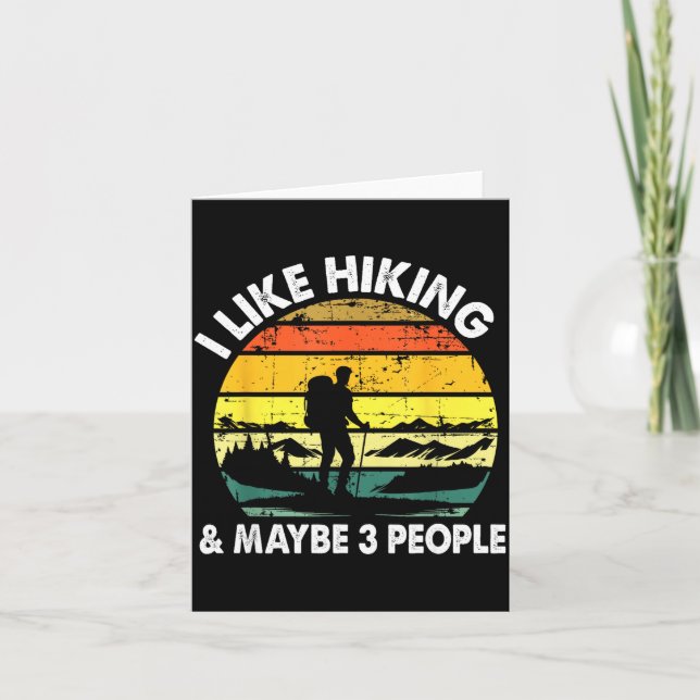 Hiking Tee For Men Women Outdoorsy Hiker Hiking  Card (Front)
