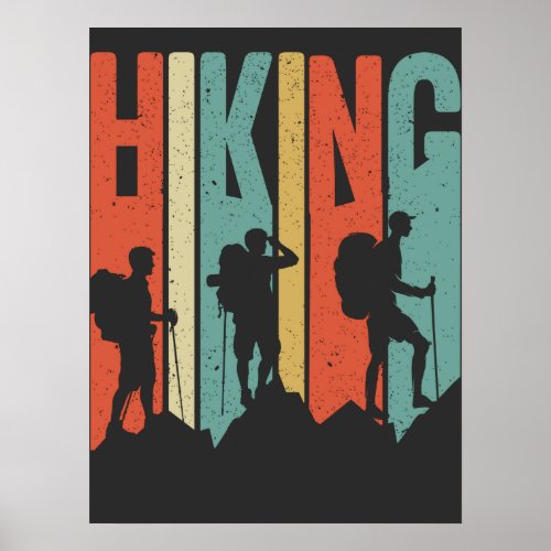 Hiking Themed Adventure Shirt Vintage Hiking Poster