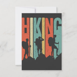 Hiking Themed Adventure Shirt, Vintage Hiking Thank You Card