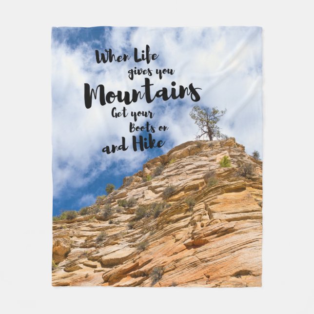 Hiking Themed Fleece Blanket (Front)