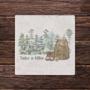 Hiking to Mountain Outdoor Nature Stone Magnet