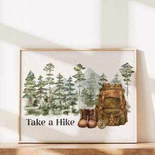 Hiking to Mountain Outdoor Quote Poster