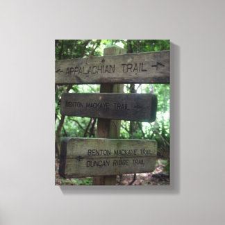 Hiking Trail Sign Post on Canvas