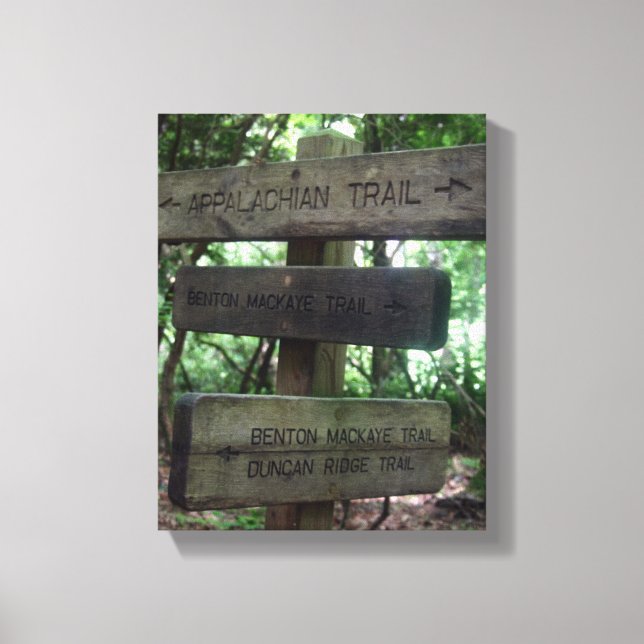 Hiking Trail Sign Post on Canvas (Front)