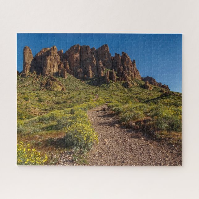 Hiking Trail Superstition Mountains Spring Arizona Jigsaw Puzzle (Horizontal)