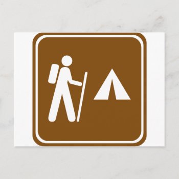 Hiking Trail With Camping Highway Sign Postcard by wesleyowns at Zazzle
