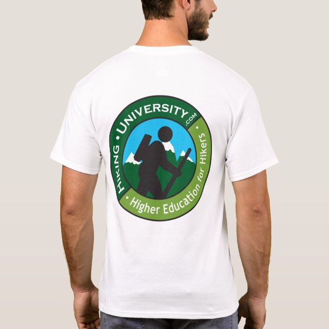 Hiking University - Basic White T-Shirt (Back) (Back)