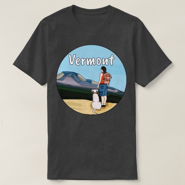 Hiking Vermont T-Shirt (Design Front)