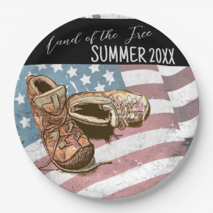 Hiking Vibes Fourth Personalized Camping Picnic Paper Plates