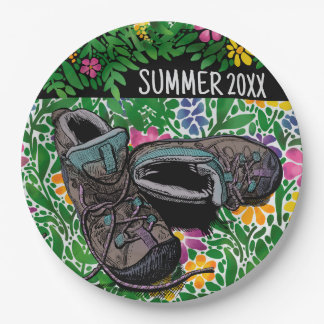 Hiking Vibes Summer Personalized Camping Picnic Paper Plates