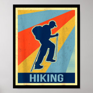 Hiking vintage retro style  poster