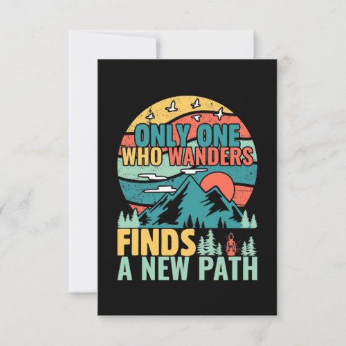 Hiking Who Wanders Finds A New Path RSVP Card
