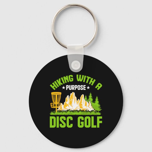 Hiking With A Purpose Disc Golf  Keychain (Front)