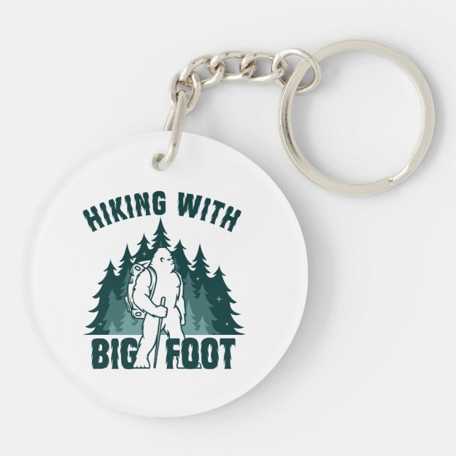 Hiking With Bigfoot Keychain (Back)