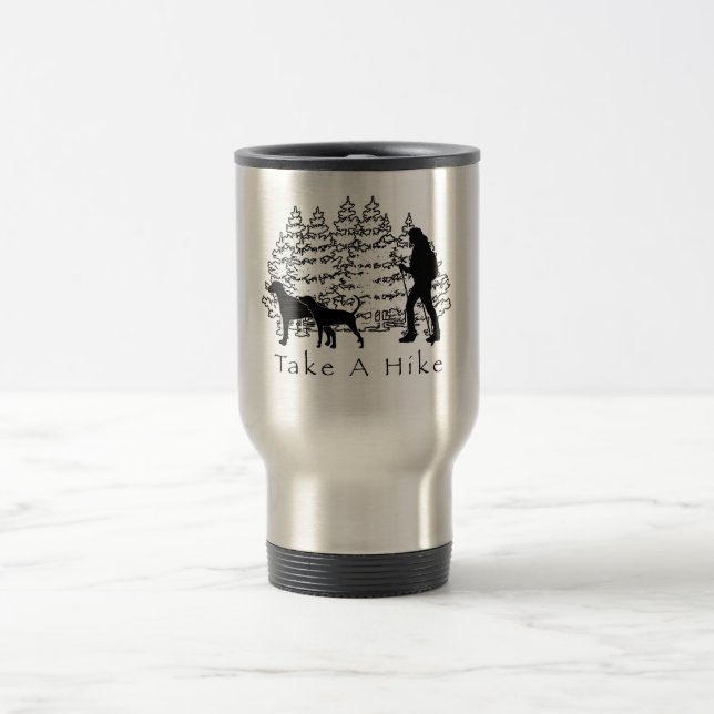 Hiking With Dogs Travel Mug-Ridgeback/Coonhound Travel Mug (Center)