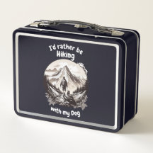 Hiking with my dog Metal Lunchbox