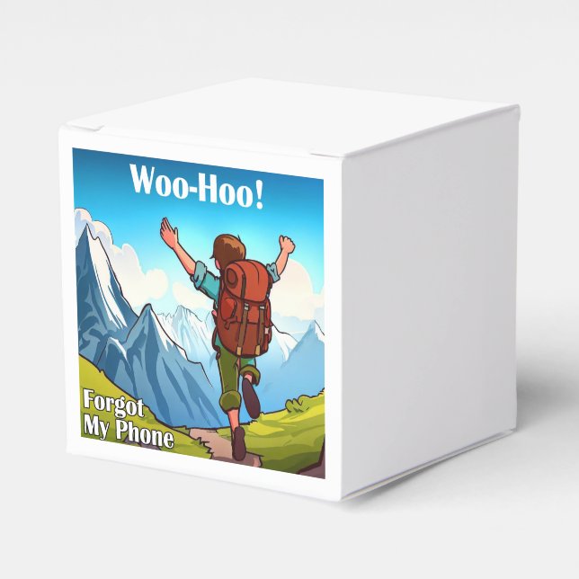 Hiking Woo-Hoo Forgot My Phone Favor Boxes (Front Side)