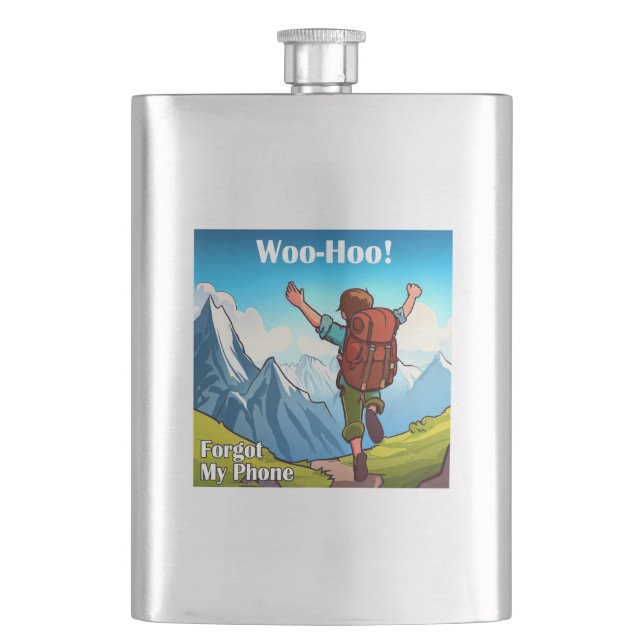 Hiking Woo-Hoo Forgot My Phone Flask (Front)