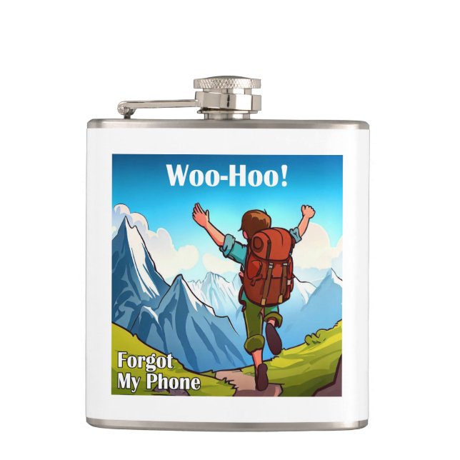 Hiking Woo-Hoo Forgot My Phone Flask (Front)