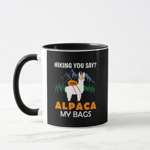 Hiking You Say Alpaca My Bags Vintage Funny Travel Mug