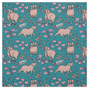 Hilarious 2 Pig Year Birthdady Choose Color F Fabric