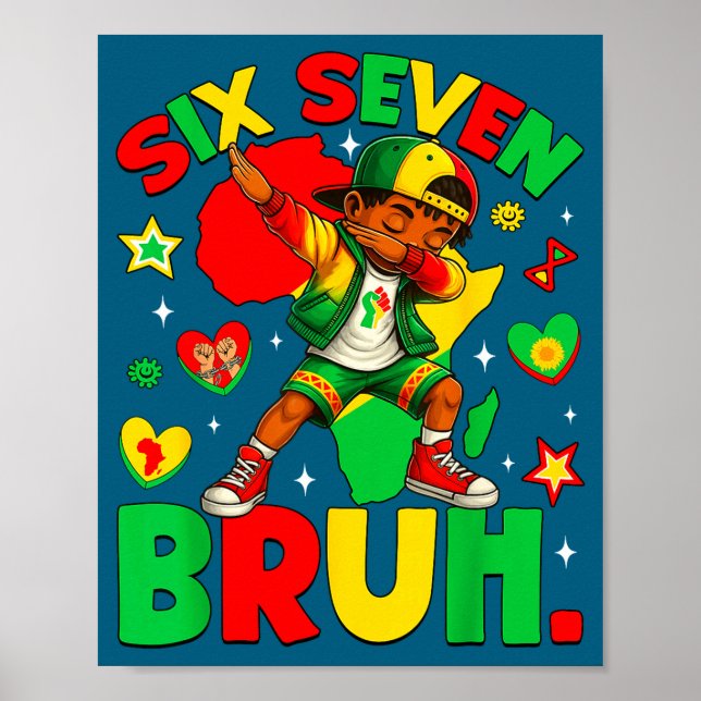 Hilarious African Black Dabbing Bruh Seven History Poster (Front)