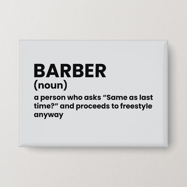 Hilarious Barber Meaning Button (Front)