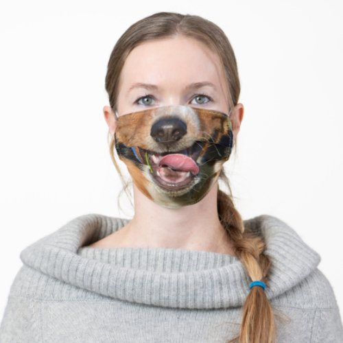 Hilarious Beagle Puppy Open Mouth Mug Adult Cloth Face Mask