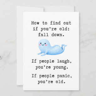 Hilarious Birthday Card for Him, Fall Down Joke