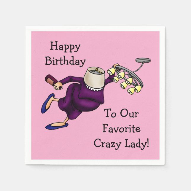 Hilarious Birthday Humor Napkins For Her (Front)