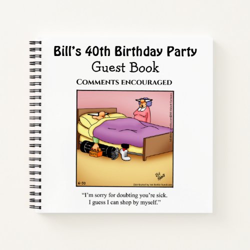 Hilarious Birthday Party Guestbook Notebook