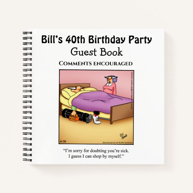 Hilarious Birthday Party Guestbook Notebook (Front)