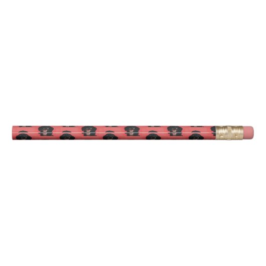 Hilarious Black Lab on Red Background Smile Pencil (Back)