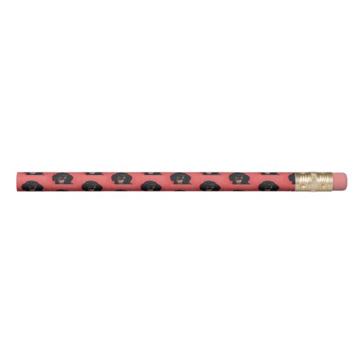 Hilarious Black Lab on Red Background Smile Pencil (Front)