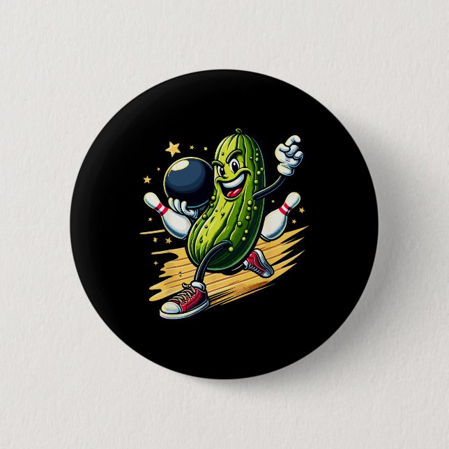 Hilarious Bowling Pickle  Button (Front)