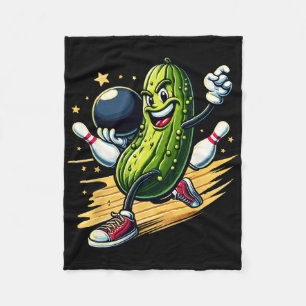 Hilarious Bowling Pickle Fleece Blanket