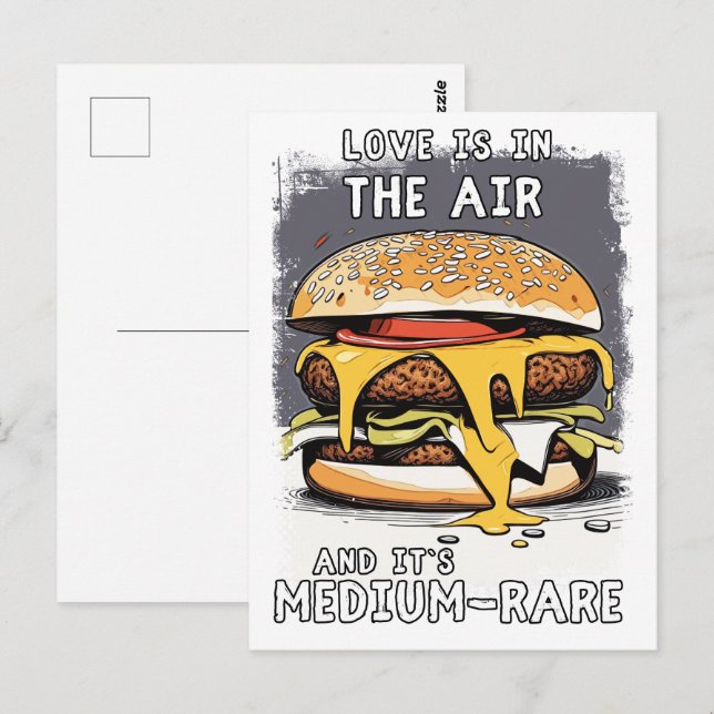 Hilarious BURGER Quote Vintage Retro Illustration Postcard (Front/Back)