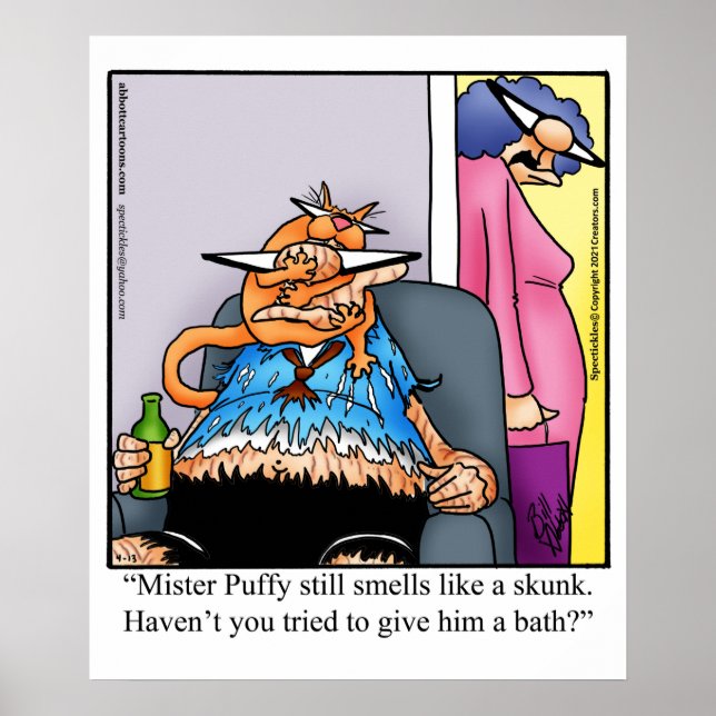 Hilarious Cat Humor Poster Gift (Front)