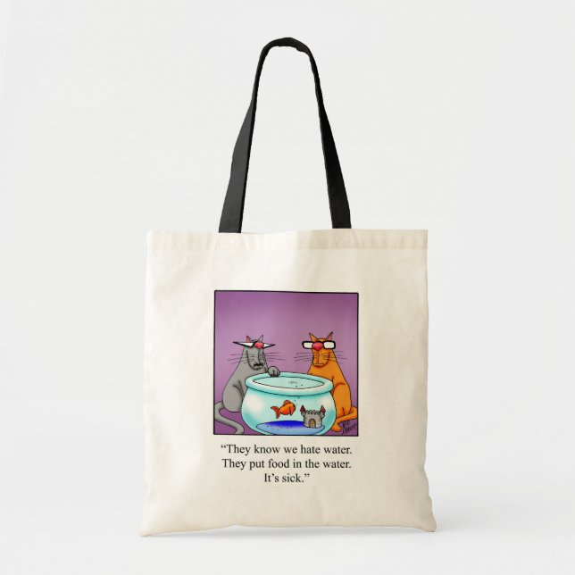 Hilarious Cat Humor Tote Bag (Front)